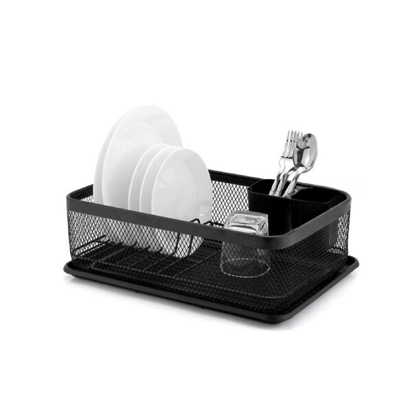 Classica Nero Mesh Dish Rack Rust Resistant Home Organiser 41x29.5cm Black