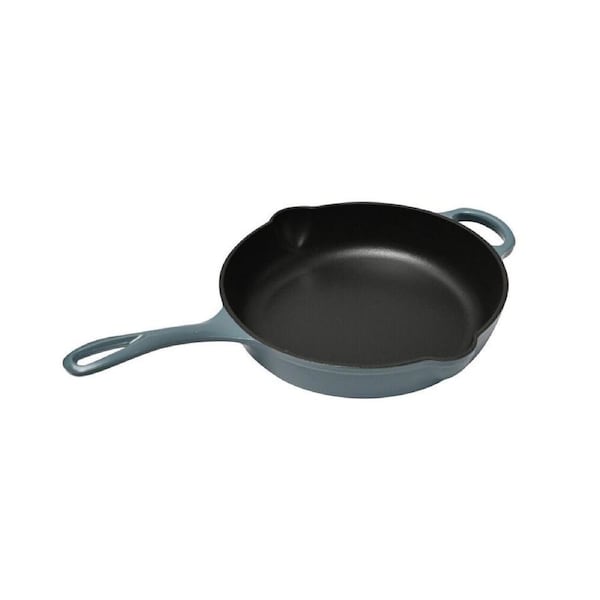 Classica Cast Iron Round Skillet Kitchen Cooking Frying Pan 28cm Sky Blue