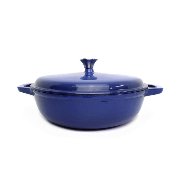 Classica Enamelled Cast Iron Braiser Oven Stovetop Cookware 30cm Blue