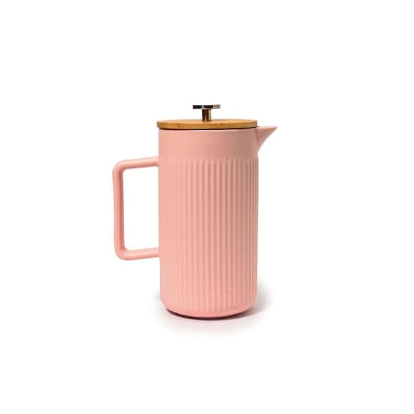 Coffee Culture Ceramic French Press Maker Manual Plunger 1.25L Coral Pink