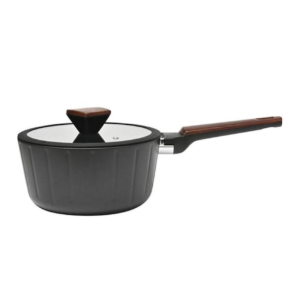 Classica Elegance 20cm Saucepan Non-Stick Cooking Pot Cookware w/ Handle Black