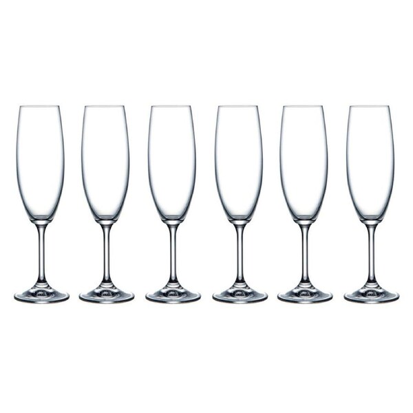 6pc Krystal Sienna Stemware SIN220 Champagne Flute Serveware 220ml Clear