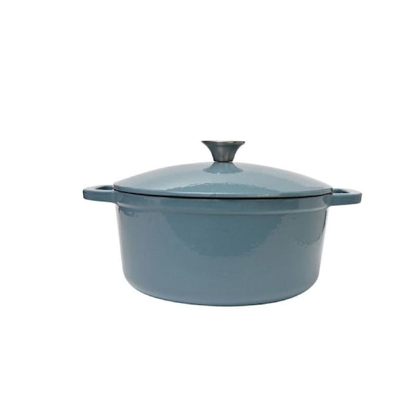 Classica Cast Iron Dutch Oven Kitchen Cooking Stew Pot Casserole 26cm Sky Blue