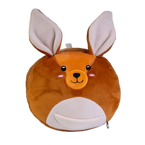 Smooshos Pal Travel 2-in-1 Eye Mask Neck Pillow Kangaroo 17x15cm Brown