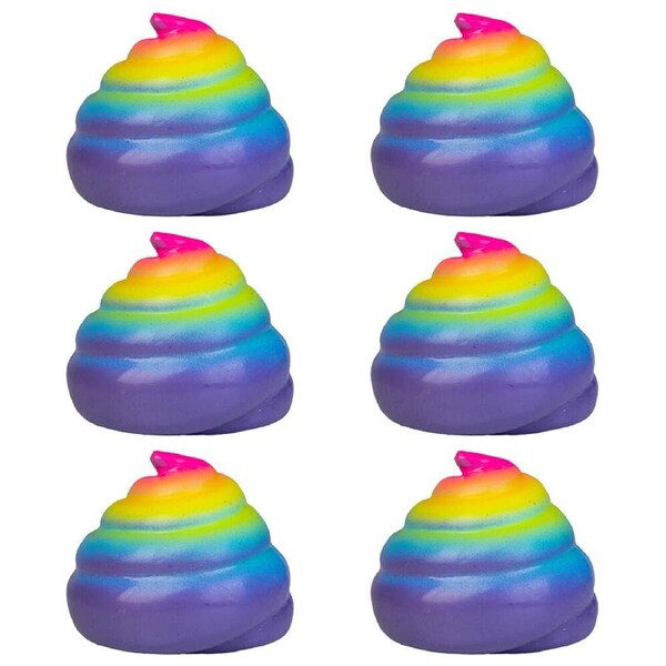 6PK MDI Stretchy Rainbow Poo Sensory Fidget Squeeze Play Toy Kids/Children