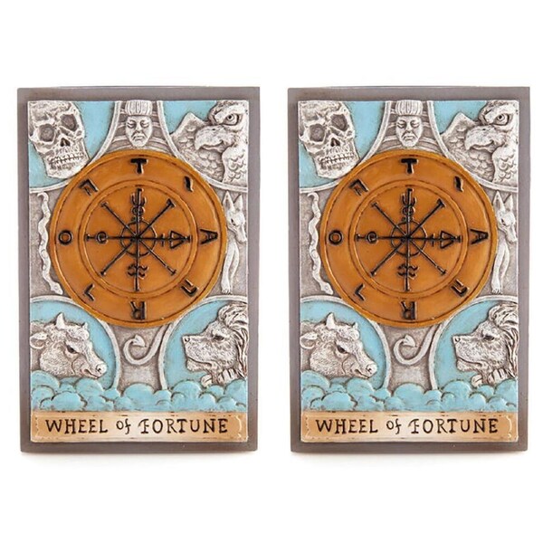 2PK Mystical Worlds Tarot Box Wheel of Fortune Jewellery Trinket Home Decor