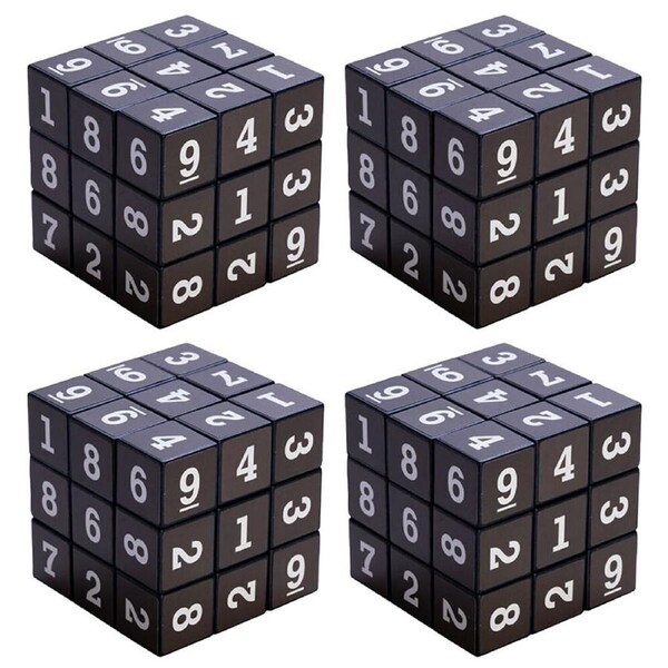 4PK MDI Sudoku Cube Number Puzzle Game Educational Toy 5.5x5.5cm Black