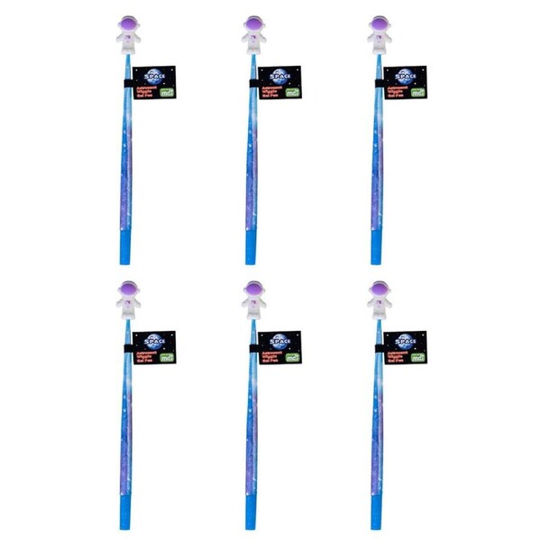 6PK MDI Wiggle Gel Pen School Writting Stationery Kids Astronaut Assorted