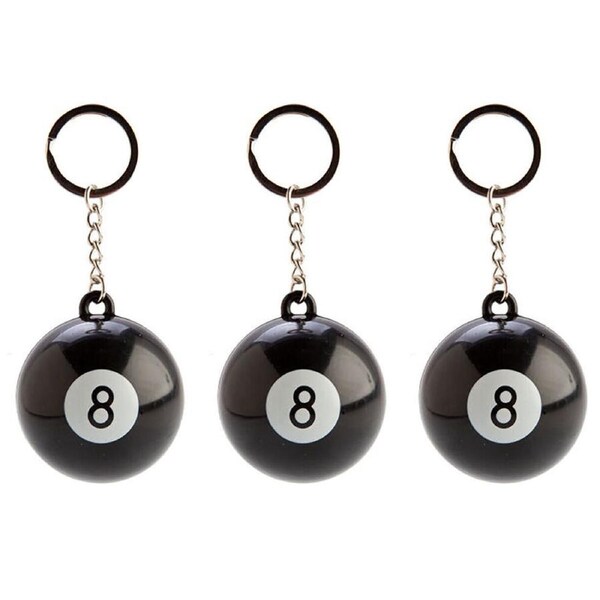 3PK Worlds Smallest Magic Fortune Ball Keyring/Keychain Miniature Toy Kids 6y+