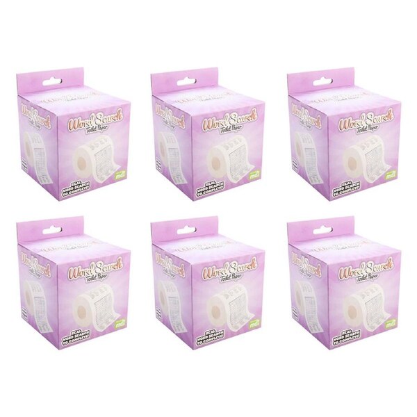 6PK MDI Toilet & Bathroom Paper Tissue Roll Word Search Puzzle Design 3ply