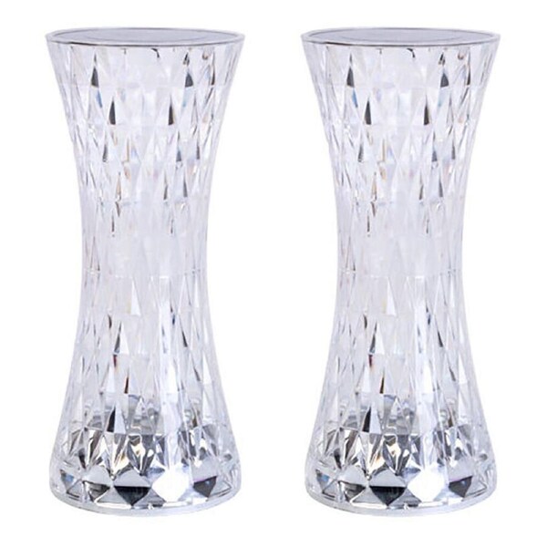 2PK Art + Tech Sparkling Crystal Lamp 16-Colours Touch Control LED Night Light