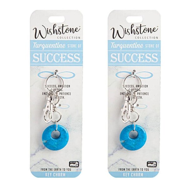 2PK Wishstone Turquentine Key Charm Keyring/Keychain Women's Accessories