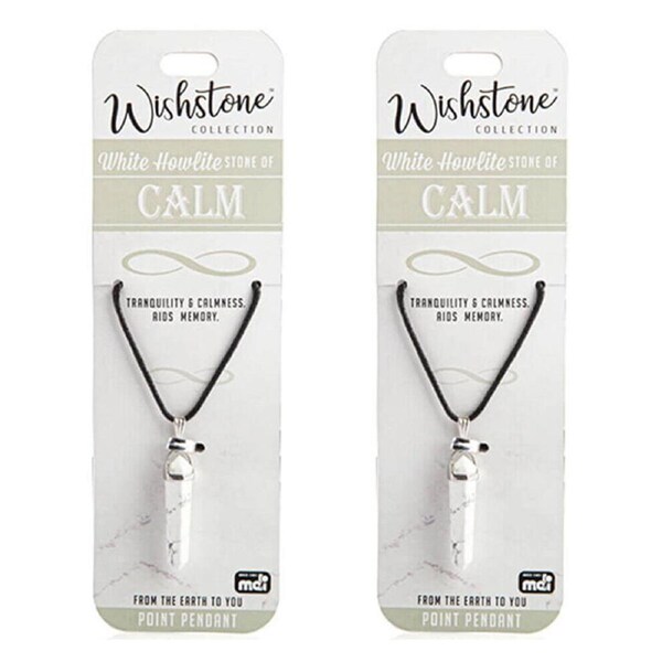 2PK Wishstone White Howlite Point Pendant Necklace Women's Accessories