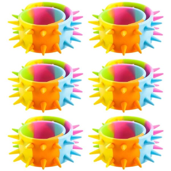 6PK MDI Spiky Snap Bracelet Rainbow Wristband Sensory Fidget Toy Kids/Children