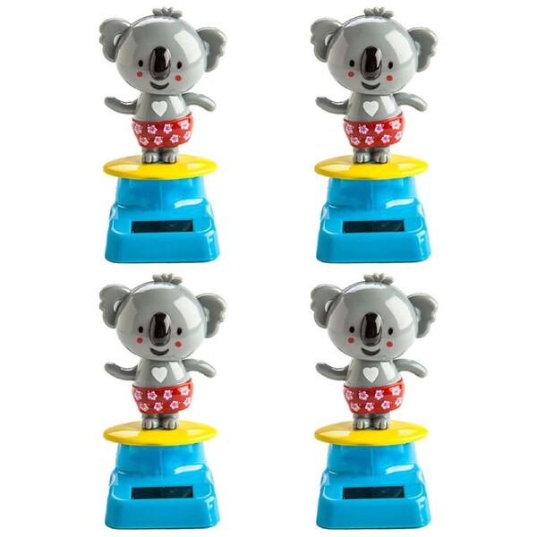 4PK Outback Mates Solar Dancing Koala Desk Car Dashboard Decoration Figure