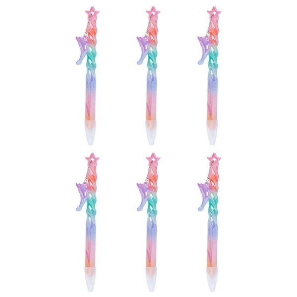 6PK Aquaworld Spiral Ball Pen Dolphin Writing Stationery Kids/Children