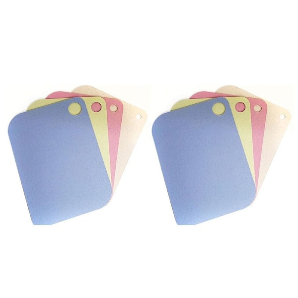 2x 4pc Classica Wheat Straw Cutting Rectangular Board Non-Slip Surface 33x24cm