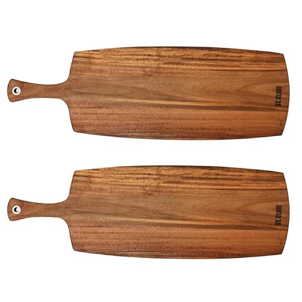 2PK St. Claire Acacia Long Paddle Board Cutting Serving Wooden 51.5x20.5cm