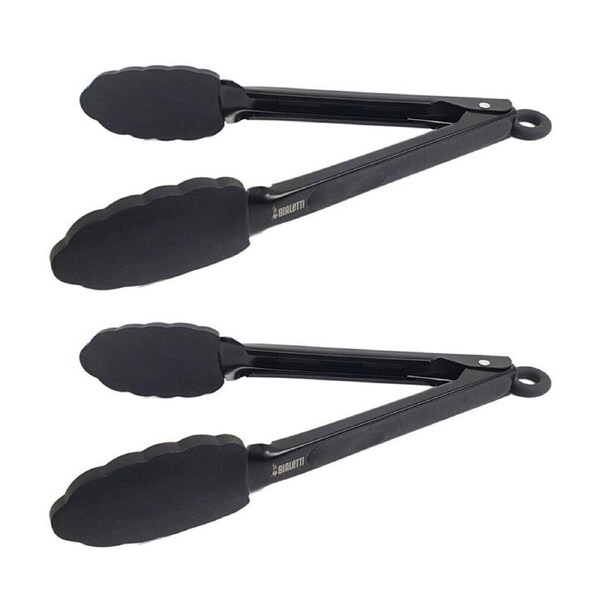 2PK Classica St. Clare Black Silicone & Stainless Steel Tongs 26cm Cookware