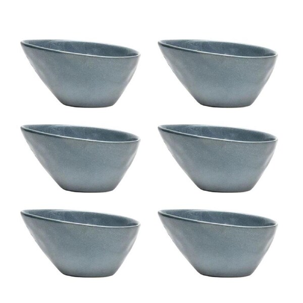 6PK St. Claire Round Bowl Soup/Rice Food Serving Stoneware 17x13cm Reactive Blue