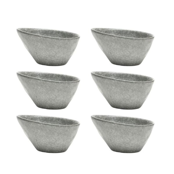 6PK St. Claire Round Bowl Soup/Rice Food Serving Stoneware 17x13cm Rective Grey