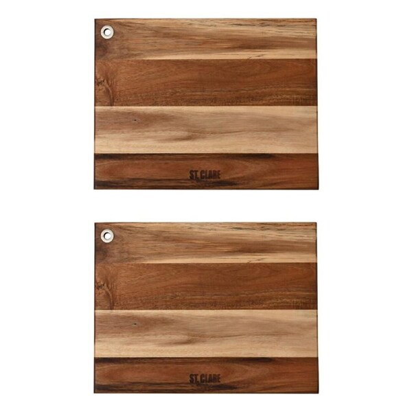 2PK St. Claire Acacia Chopping Board Home Kitchen Cutting Block 40x30x1.25cm