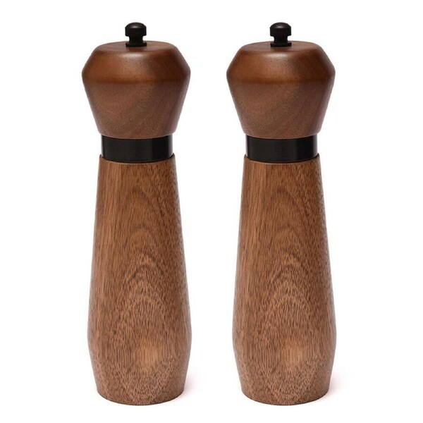 2x St. Claire Acacia and Stainless Steel Salt Pepper Grinder Spice Mill 18cm