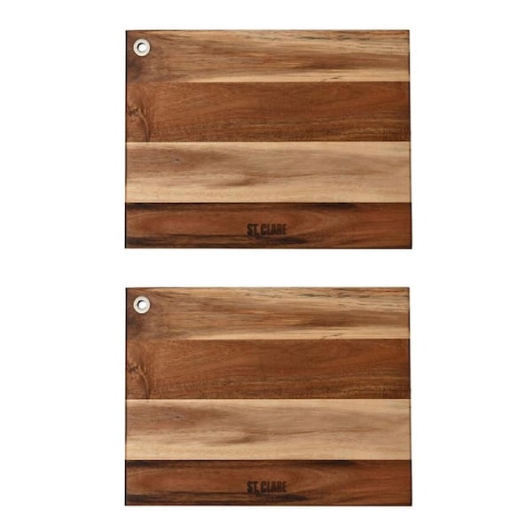 2PK St. Claire Acacia Chopping Board Home Kitchen Cutting Block 27x22.5x1.25cm