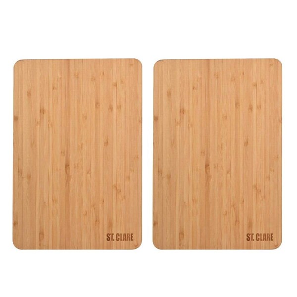 2PK St. Claire Bamboo Long Grain Chopping Board Rectangular Serveware 37x25cm