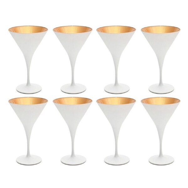 2x Artcraft Luna Classic Martini Glass Party Beverage Drinkware 175ml White/Gold