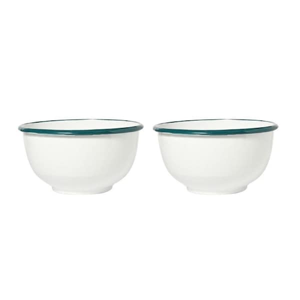 2PK St. Clare Enamel Mixing Bowl 18cm Cooking Baking Round Kitchenware White
