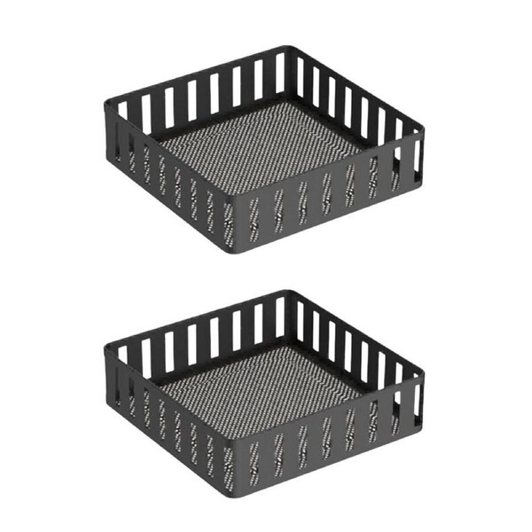 2x Hudson Wireware Range Napkin Holder Rust Resistant Organiser 18x18cm Black