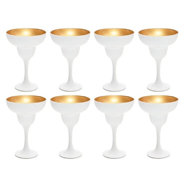 2PK Artcraft Luna Classic Martini Glass Party Beverage Drinkware 305ml White/GLD