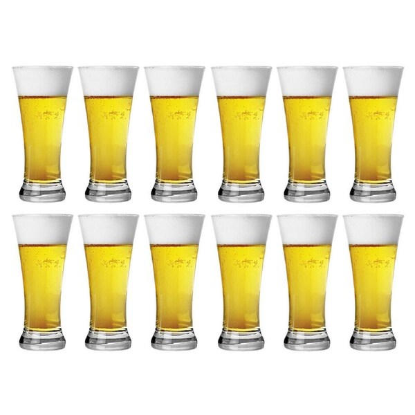 2PK 6pc Artcraft Tall Bira Beer Glass Water Drinking Drinkware 380ml Clear
