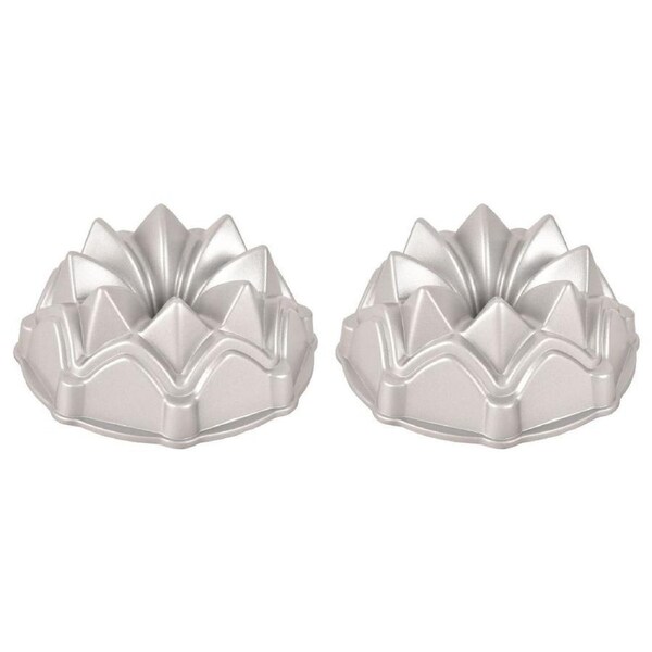 2PK Brunswick Bakers Crown Cast Bundt Pan Aluminum Non-Stick Bakeware 24x9cm