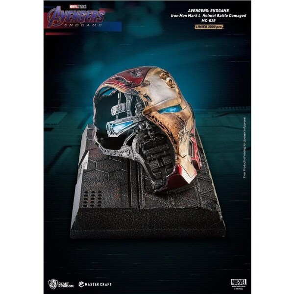 Beast Kingdom Master Craft Avengers Endgame Iron Man Mark 50 Helmet Battle Damaged Statue