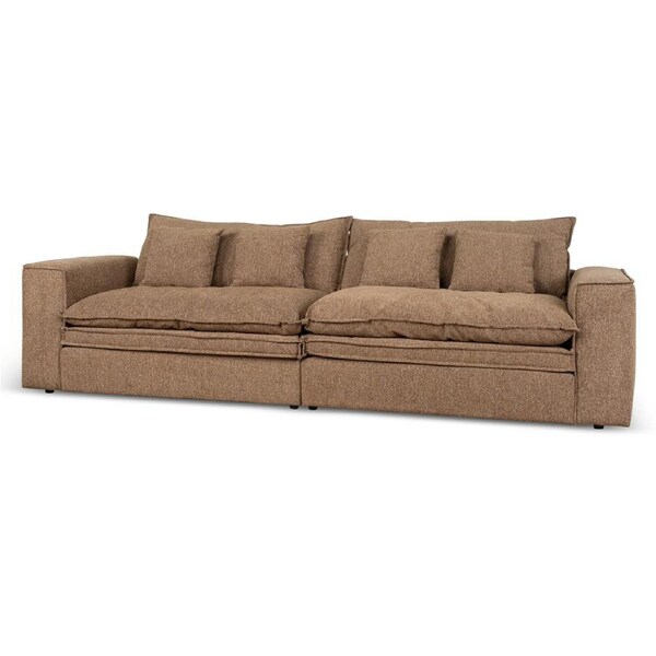 Bucha 3 Seater Fabric Sofa - Almond Brown