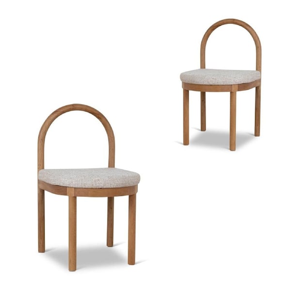 Set of 2 - Adir Natural Dining Chair - Pale Beige