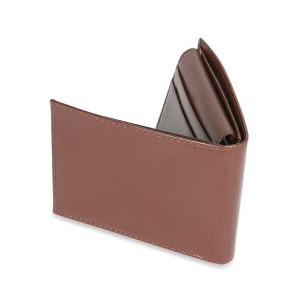 Geoffrey Beene Leather Bi-fold Men's Wallet w/ ID Windows Removable Case Tan