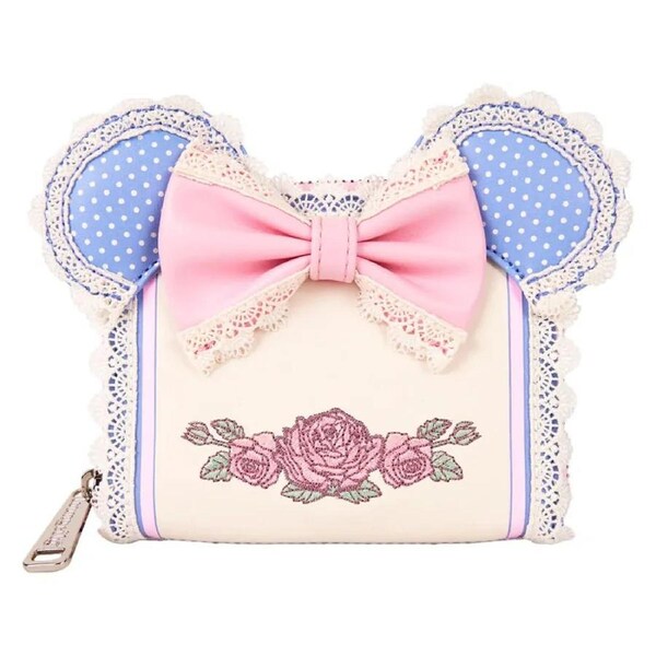 Loungefly Minnie Mouse Floral and Lace Zip Around Wallet