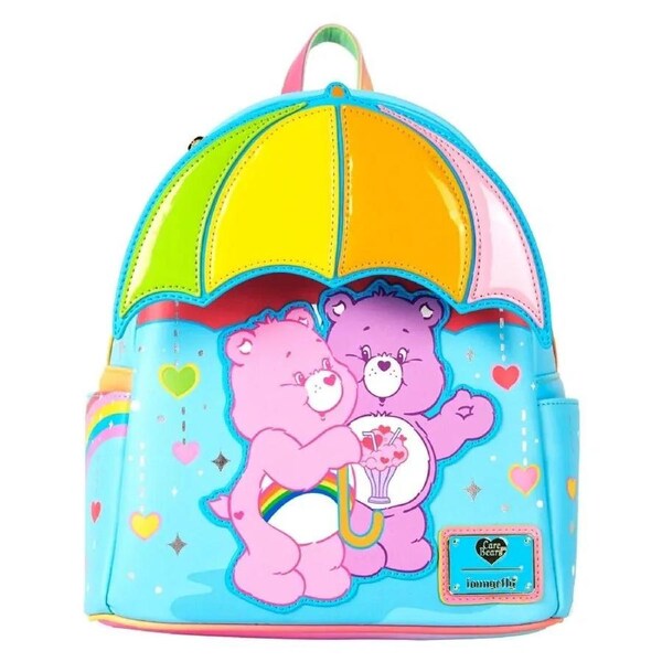 Loungefly Care Bears Rainbow Umbrella 10" Faux Leather Mini Backpack