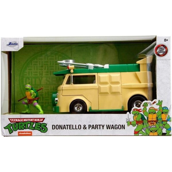 Jada Teenage Mutant Ninja Turtle TV 1987 HWR Party Wagon with Donatello 1:24 Scale Diecast Vehicle