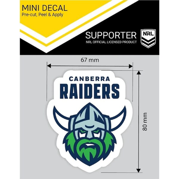 NRL Mini Decal - Canberra Raiders - Sticker Set Of 2 - 8x7cm