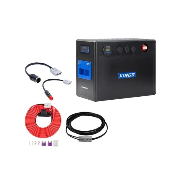 Kings BatBlock25 + Wiring Value Pack 6m lead+ 25A wiring kit +Anderson Cig plug