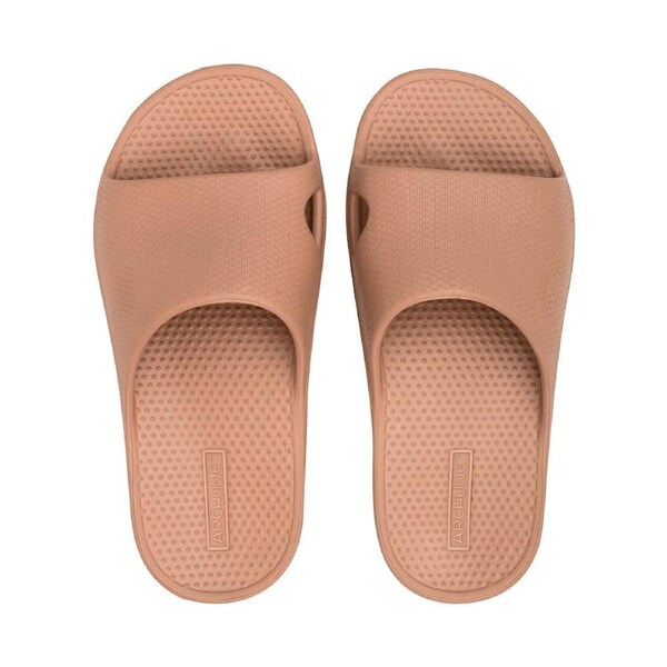 Archline Rebound Orthotic Slides Flip Flop Thongs Slip On Arch Support - Putty Euro 37