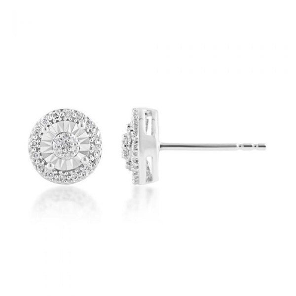 0.10 Carat Diamond Stud Earrings in Sterling Silver
