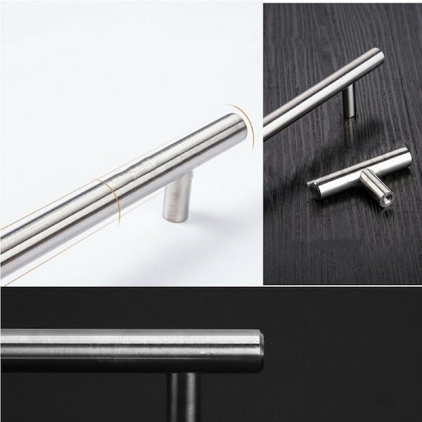 Kitchen Cabinet Door Handles Brushed Stainless Steel Door Drawer Pull Knob T Bar - 200mm 128mm 1 Pack
