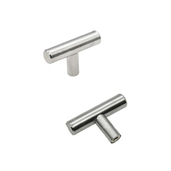Kitchen Cabinet Door Handles Brushed Stainless Steel Door Drawer Pull Knob T Bar - 50mm Single Hole 30 Pack