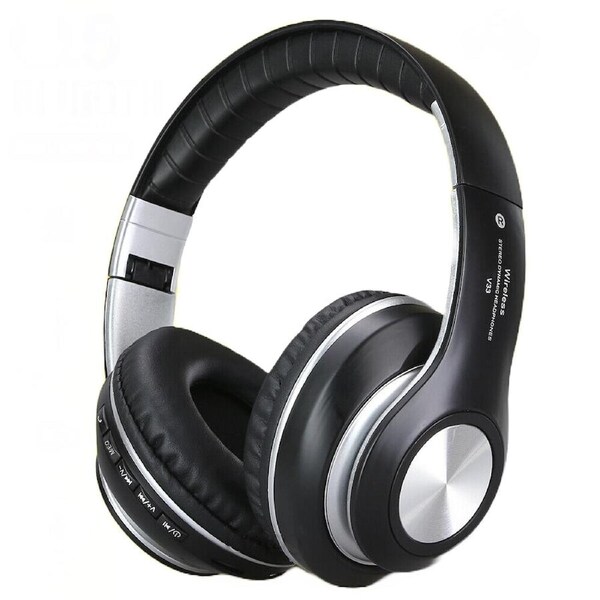 Wireless Headphones Bluetooth Earphones Headset Rechargeable With Mic Luxury Black