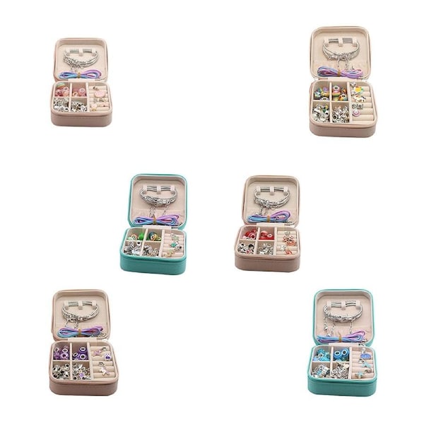 Bracelet Making Kit Beads Jewellery Charms Pendant Set DIY - 68pcs 68pcs Pink and Jewellery Box